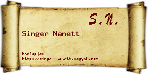 Singer Nanett névjegykártya